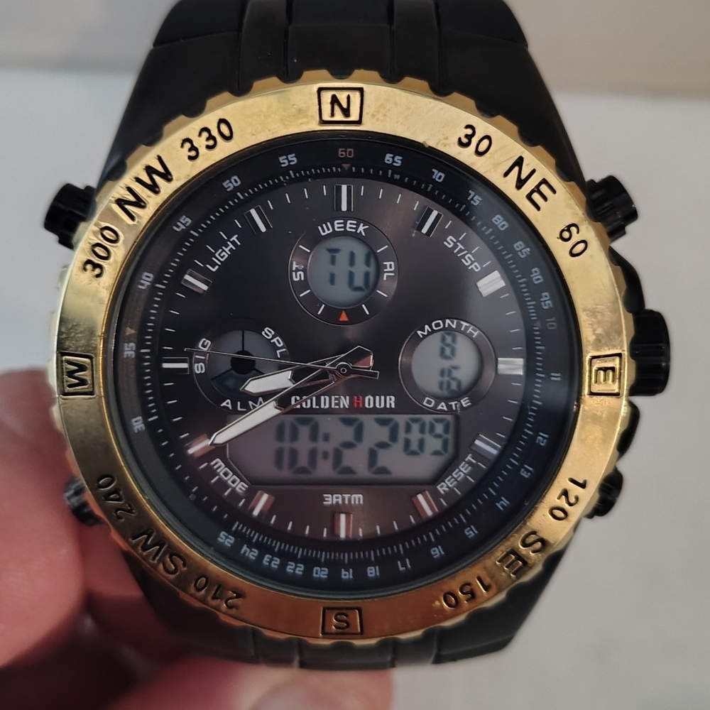 Golden Hour Mens Analog Digital Multi Dial Watch 50 mm